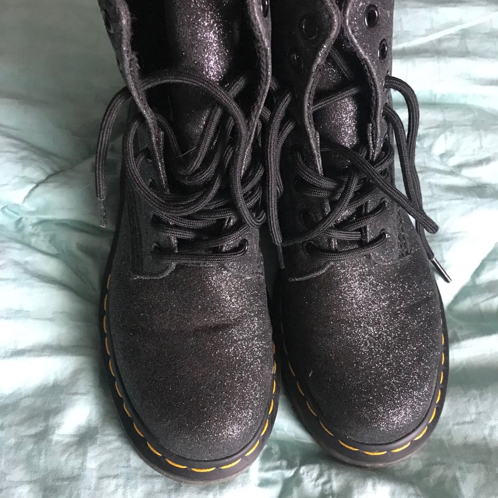 Black sparkle doc martens
